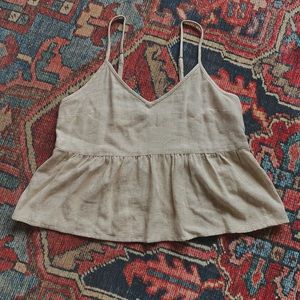 Linen babydoll top